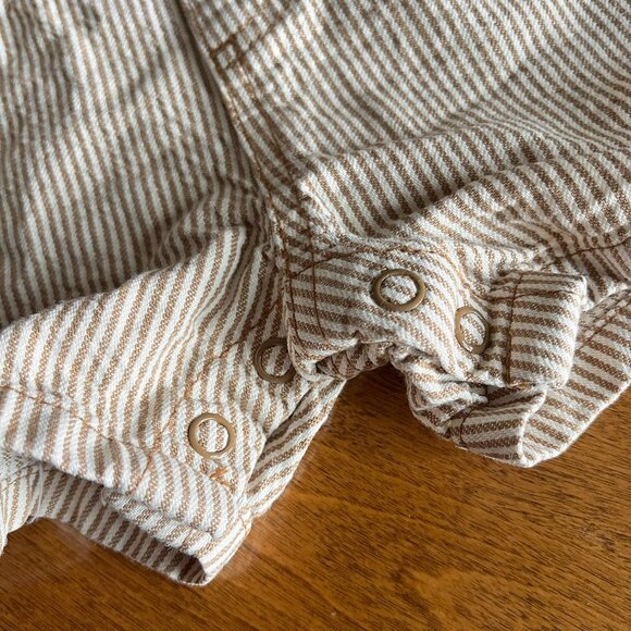 Carhartt tan railroad stripe overall shorts 6m - Picture 6 of 8